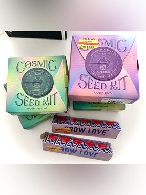 7-pc Modern Sprout seed kit bundle, Cosmic Seeds, Grow Love seed balls NEW